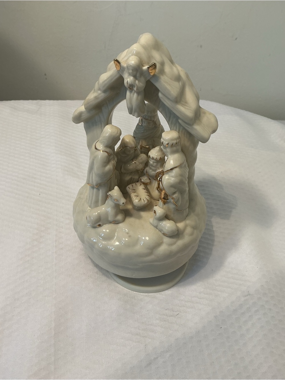 Nativity Figurine with Gold Accents musical .